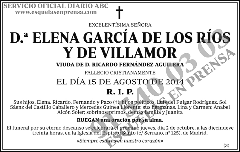 Elena García de los Ríos y de Villamor